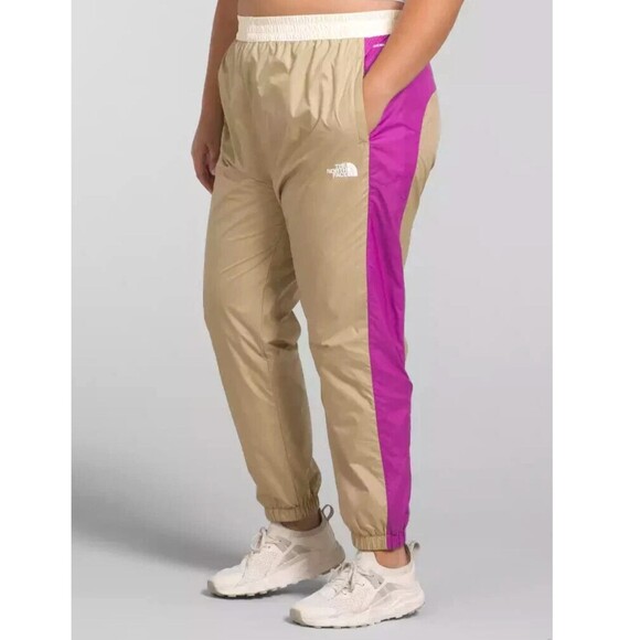 The North Face Jogger Pants Women's Plus 3X Hydrenaline Khaki Purple Windbreaker - Picture 6 of 13